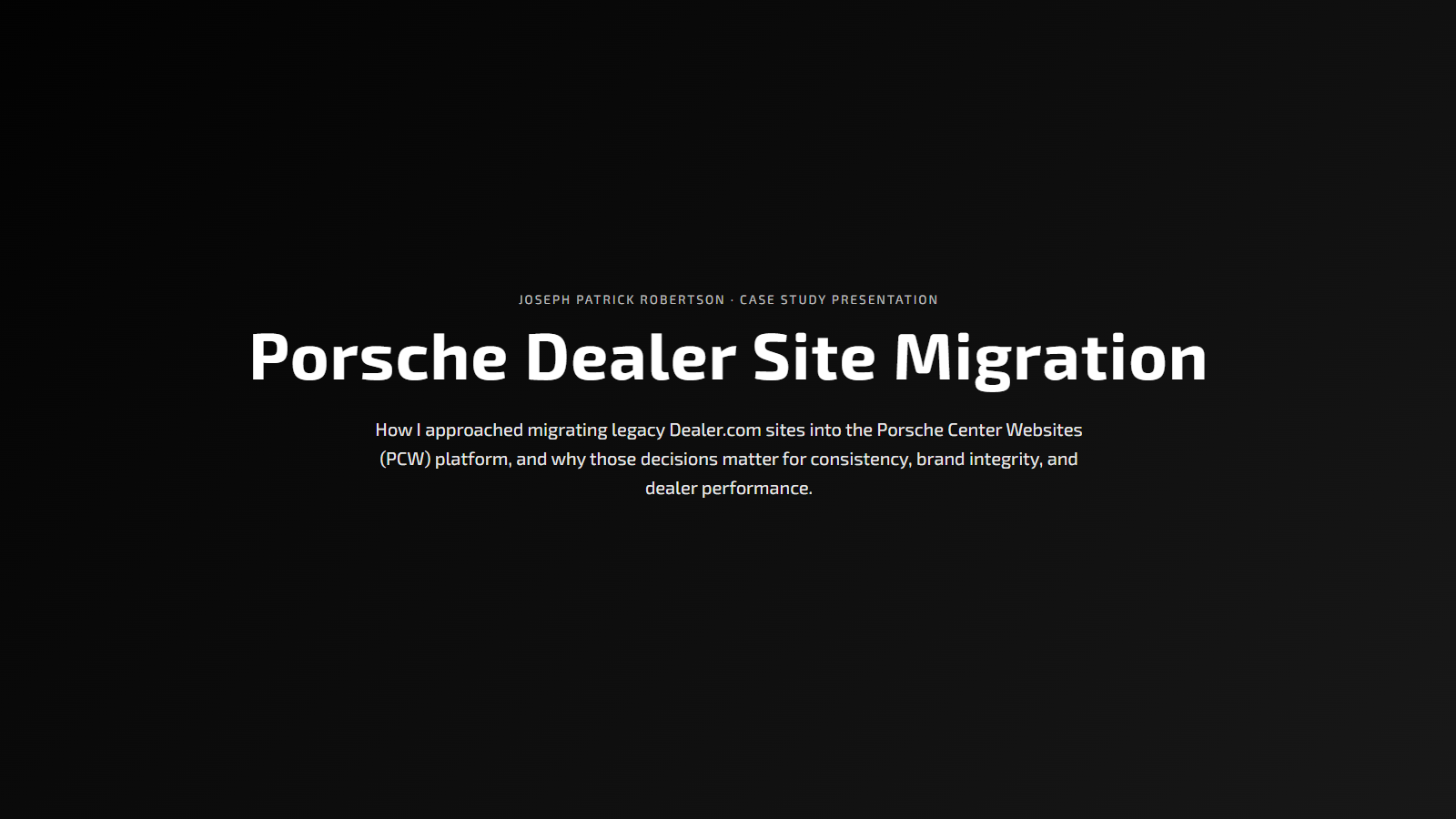 Porsche Migration Presentation
